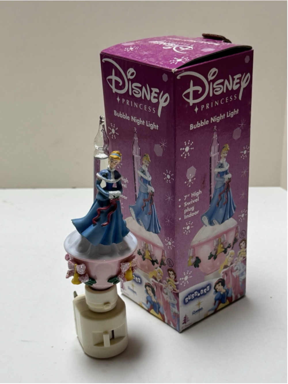 Rare Vintage Disney Princess Bubble Night Light featuring Cinderella